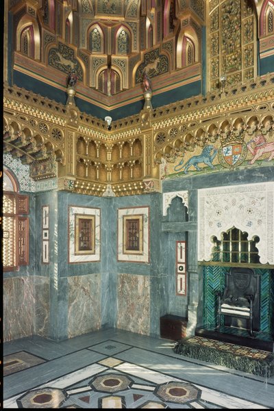 Wnętrze, zamek w Cardiff, Walia, zbudowany ok. 1875 r. autorstwa Unbekannt Unbekannt