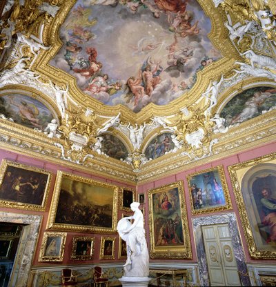 Wnętrze Sala di Giove (Sala Jowisza) z obrazami Pietro da Cortony, Palazzo Pitti, Florencja, Włochy autorstwa Unbekannt Unbekannt