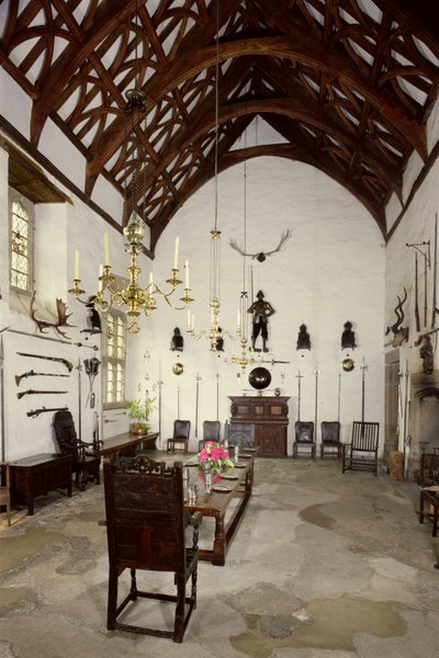 Wnętrze Wielkiej Sali, Cotehele House, Kornwalia autorstwa Unbekannt Unbekannt