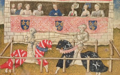 John Chalon z Anglii i Lois de Beul z Francji, z Rękopisu Królewskiej Zbrojowni, 1448 autorstwa Unbekannt Unbekannt