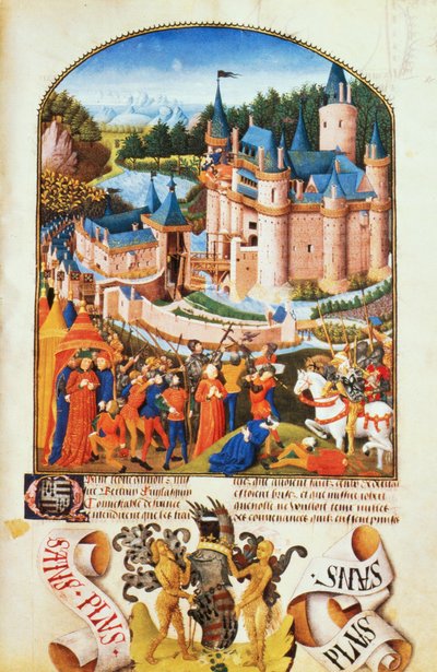 Ms 8266 f.281 Oblężenie zamku Derval autorstwa Pierre