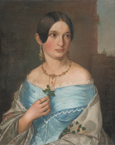 Portret damy z różą autorstwa Unbekannt Unbekannt