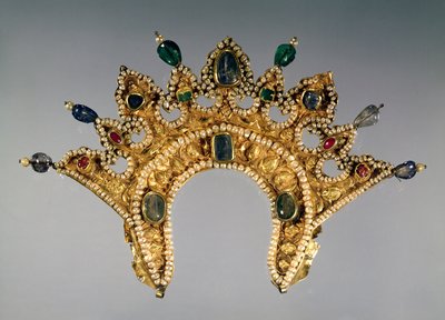 Rosyjski diadem, złoty wysadzany perłami i półszlachetnymi kamieniami, początek XVII w. autorstwa Unbekannt Unbekannt