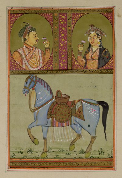 Shah Jahan (1592-1666) i Muntaz Mahal, jego żona (zm. 1629), Mughal autorstwa Unbekannt Unbekannt