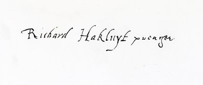 Podpis Richarda Hakluyta (ok. 1552-1616) autorstwa Unbekannt Unbekannt