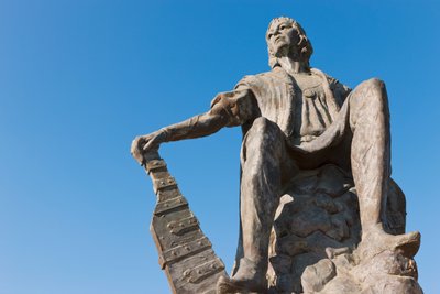 Posąg Krzysztofa Kolumba w klasztorze La Rabida, prowincja Huelva, Andaluzja, południowa Hiszpania. autorstwa Unbekannt Unbekannt