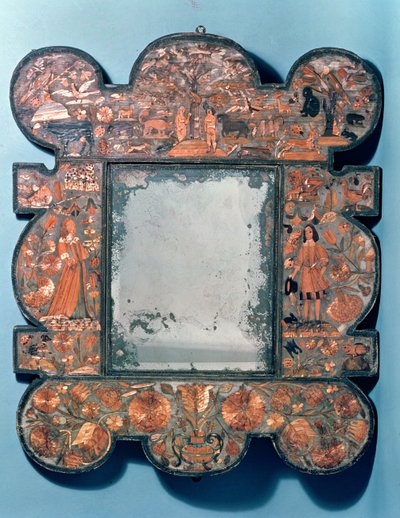 Słomiana rama lustra, 1670-80 autorstwa Unbekannt Unbekannt