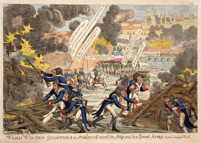 Ciepłe kwatery zimowe lub Moskwa dobrze przewietrzone dla Napoleona i jego Wielkiej Armii autorstwa Williamsa, z serii zatytułowanej Kampania rosyjska maj 1813 autorstwa Unbekannt Unbekannt
