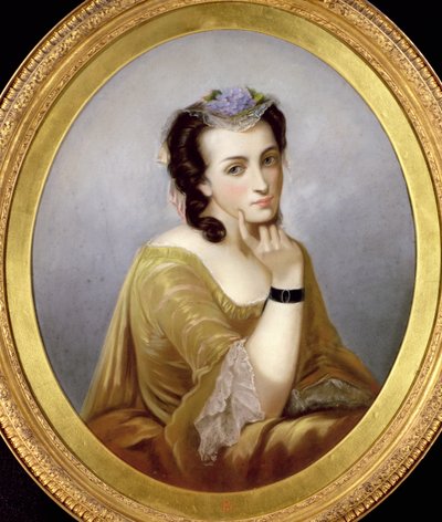 Kobieta w sukni Watteau, ok. 1870 (pastel) autorstwa Unbekannt Unbekannt