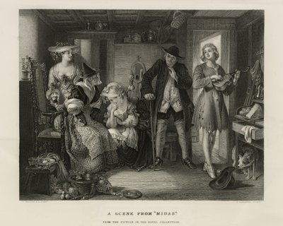 Scena z Midasa, Wielka Brytania, ok. 1850 r. (rycina) autorstwa Unbekannter Künstler