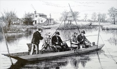 Grupa młodych ludzi łowiących ryby autorstwa Unbekannt