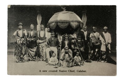 Nowo utworzony wódz tubylców, Calabar, Nigeria, c.1910 (lito) autorstwa Unbekannt