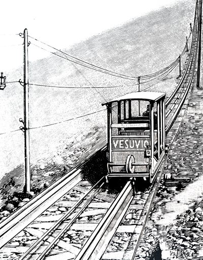 Boczna elewacja wagonu kolejki linowej Vesuvius. autorstwa Unbekannt