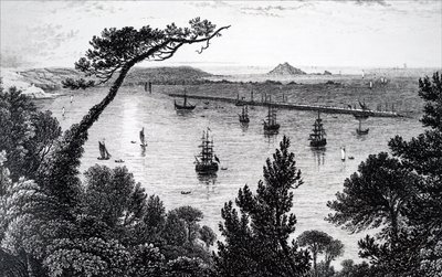 Widok na port w Plymouth. autorstwa Unbekannt