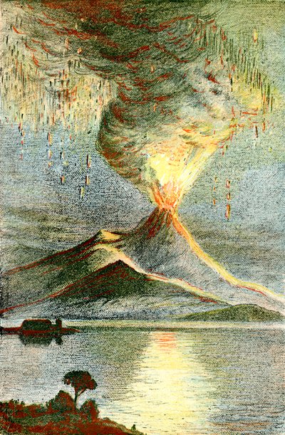 Wulkan w trakcie erupcji autorstwa Unbekannter Künstler