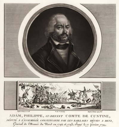 Adam Philippe, hrabia de Custine, generał-rewolucjonista francuski, stracony za zdradę stanu 1793 autorstwa Unbekannt
