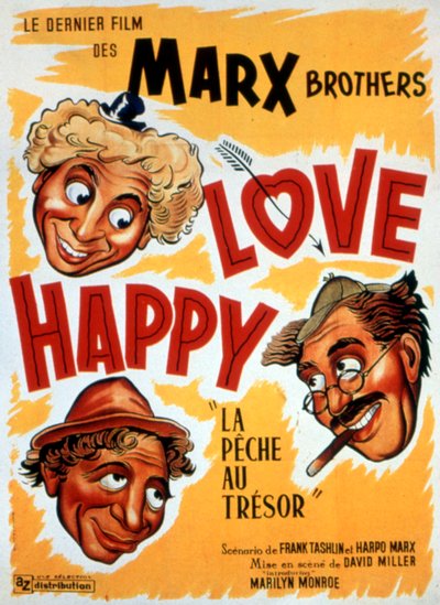 Plakat filmu Treasure Fishing, LOVE HAPPY, autorstwa DAVIDMILLERA z braćmi Marx 1949 autorstwa Unbekannt