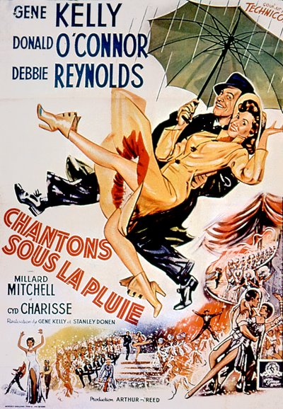 Plakat filmowy Śpiew w deszczu autorstwa StanleyDonen i GeneKelly z Gene Kelly i Debbie O