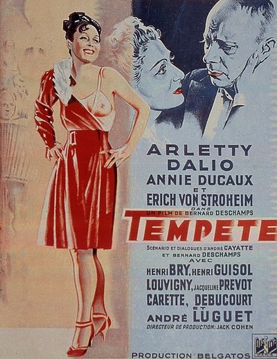 Plakat filmu Tempete Bernarda Deschampsa z Arletty 1940 autorstwa Unbekannt