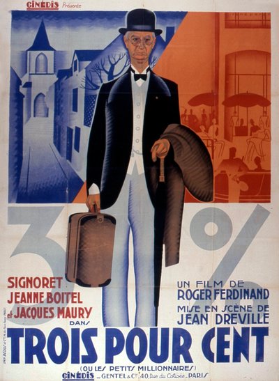 Trzyprocentowy plakat filmowy autorstwa JeanDreville 1933is Francja autorstwa Unbekannt