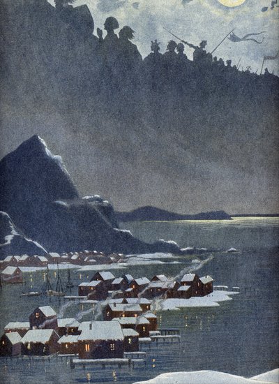Alegoria szwedzkiego hymnu narodowego, około 1900 r. (Ilustracja) autorstwa Unbekannter Künstler
