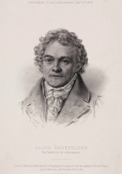 Alois Senefelder, niemiecki wynalazca litografii, c1810 autorstwa Unbekannt
