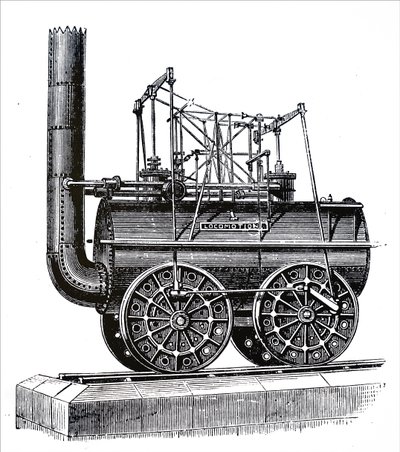 Lokomotywa silnikowa, którą zbudował George Stephenson autorstwa Unbekannt