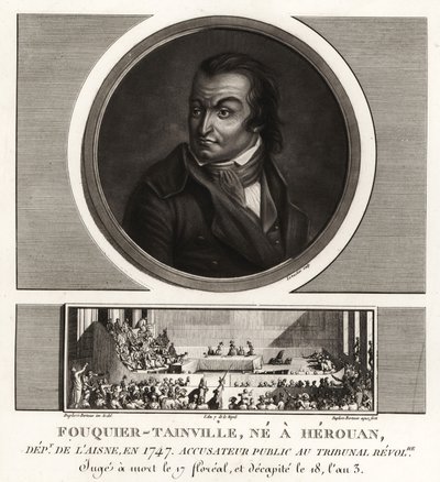 Antoine Quentin Fouquier-Tainville, prokurator, Trybunał Rewolucyjny, zgilotynowany 1795 autorstwa Unbekannt