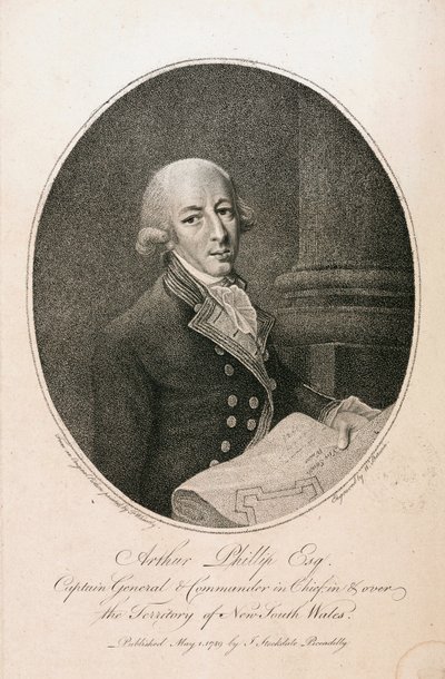 Arthur Phillip, brytyjski dowódca marynarki wojennej, ok. 1789 autorstwa Unbekannt