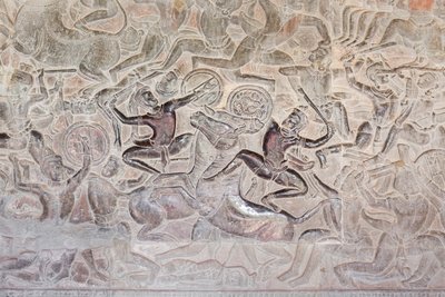 Płaskorzeźby na wschodniej galerii Angkor Wat w Kambodży autorstwa Unbekannter Künstler