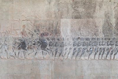Płaskorzeźby na południowej galerii Angkor Wat w Kambodży autorstwa Unbekannter Künstler