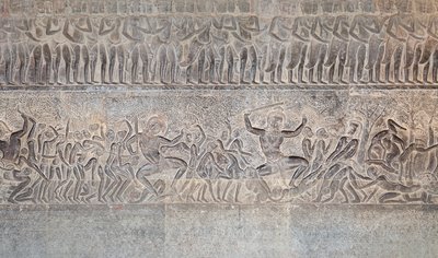 Płaskorzeźby na południowej galerii Angkor Wat w Kambodży autorstwa Unbekannter Künstler