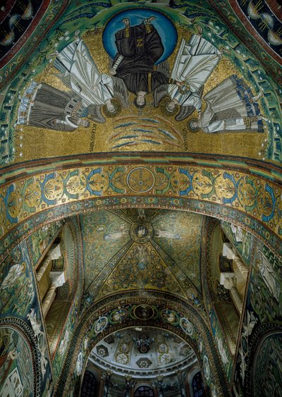 San Vitale, Mozaiki w sklepieniu absydy, Rawenna, Emilia-Romania, Włochy autorstwa William M. Timlin