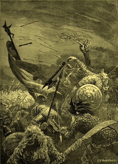 Bitwa pod Hastings - śmierć Harolda II (rycina) autorstwa Unbekannter Künstler