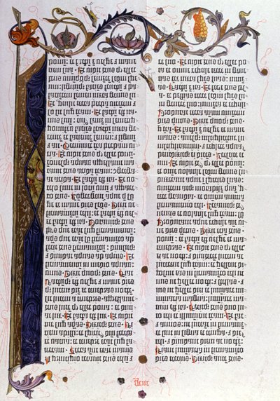 Strona biblijna 36 wierszy z Gutenberg, Moguncja autorstwa Unbekannter Künstler