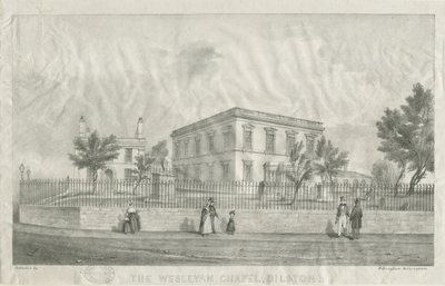Bilston - Kaplica Wesleyańska: litografia, nd [?1840s] autorstwa Unbekannt