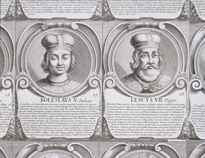 Bolesław V Wstydliwy i Leszek II Czarny, nr. 27 i 28 z „Seria chronologiczna książąt i królów polskich” (rycina) autorstwa Unbekannt