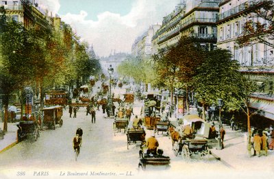 Bulwar Montmartre, Paryż, ok. 1900 r. autorstwa Unbekannter Künstler