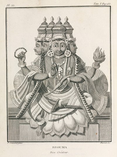 Brahma, hinduski bóg stwórca autorstwa Unbekannt
