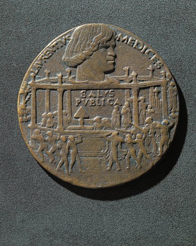 Brązowy medal wybity ku pamięci Giuliano de Medici (Florencja autorstwa Benjamin Baud