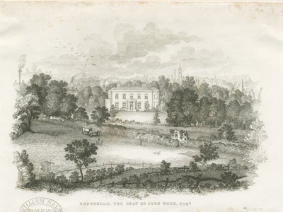 Burslem – Dom „Brownhills”: rycina i [?XIX w.] autorstwa Unbekannt