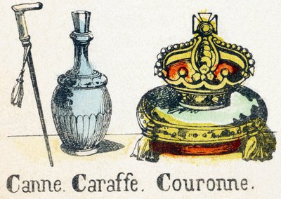 C - Canne Caraffe Crown - Alfabet - rozrywka dla dzieci - Obraz epinal, popularna seria c.1890 (ilustracja) autorstwa Unbekannt