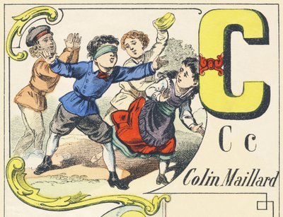 C : colin-maillard - alfabet gier, c.1890 (ilustracja) autorstwa Unbekannt