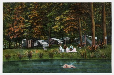 Kemping w USA, ok. 1910 r. (druk) autorstwa Unbekannter Künstler