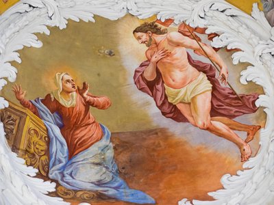 Fresk na suficie, Mauzoleum Habsburgów, Graz, Styria, Austria, Europa (zdjęcie) autorstwa Unbekannter Künstler