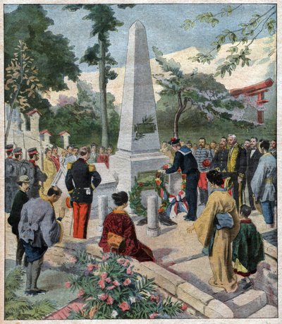 Ceremonia ku czci zmarłych, Japonia. Pomnik w Japonii. autorstwa Nicolas Liez