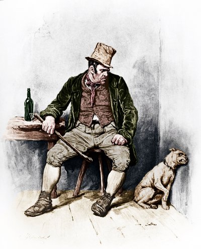 „Oliver Twist” Charlesa Dickensa: portret Billa Sykesa 7 lutego 1812 - 9 czerwca 1870. Ilustracja autorstwa Fredericka Barnarda (angielski ilustrator 1846-1896) autorstwa Unbekannt