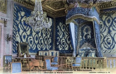 Chateau de Fontainebleau: sypialnia królowej Marii Antoniny (1755-1793) - Pocztówka koniec XIX-XX wieku autorstwa William M. Timlin