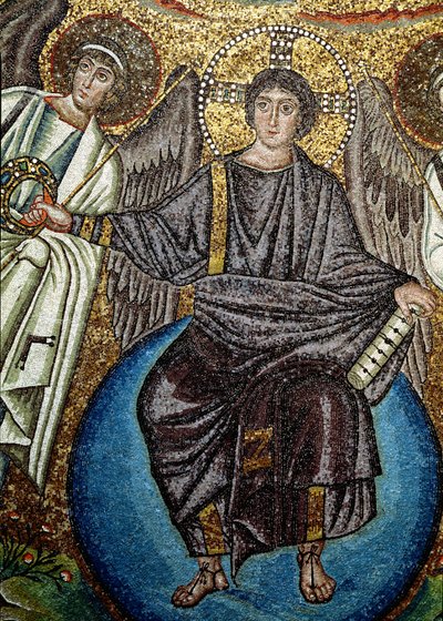 Chrystus i aniołowie, detal znad absydy, VI w. (mozaika) autorstwa Unbekannt