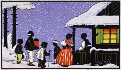 Przyjęcie bożonarodzeniowe na wsi w Austrii, ok. 1910 r. (pocztówka) autorstwa Unbekannter Künstler